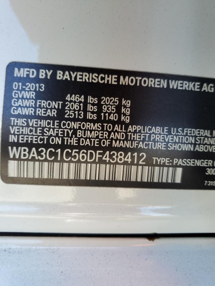 2013 BMW 328 I Sulev vin: WBA3C1C56DF438412