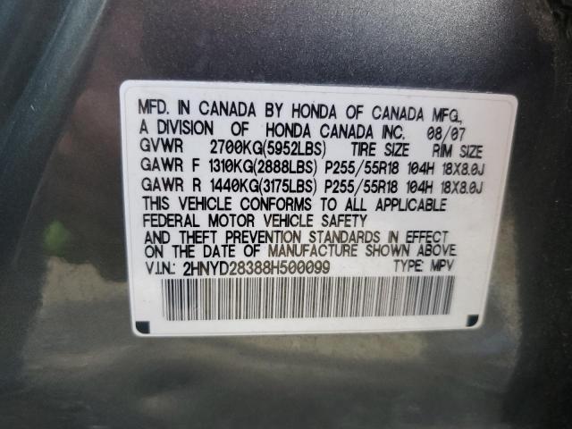 2008 Acura Mdx Technology VIN: 2HNYD28388H500099 Lot: 60952274