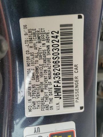 JHMFA36206S030242 2006 Honda Civic Hybrid