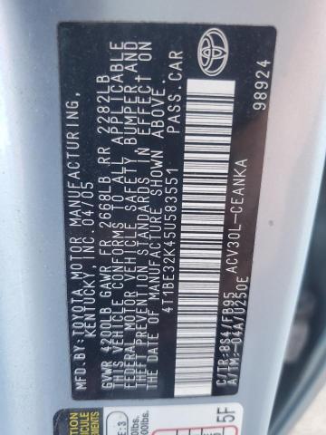 2005 Toyota Camry Le VIN: 4T1BE32K45U583551 Lot: 60163004