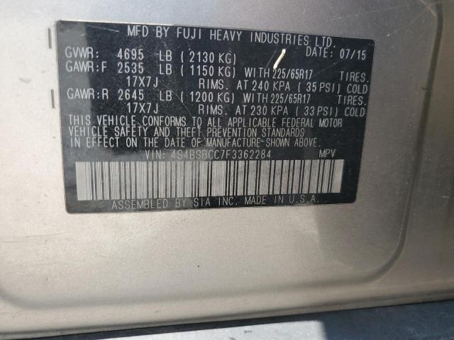 2015 Subaru Outback 2.5I Premium VIN: 4S4BSBCC7F3362284 Lot: 58866134