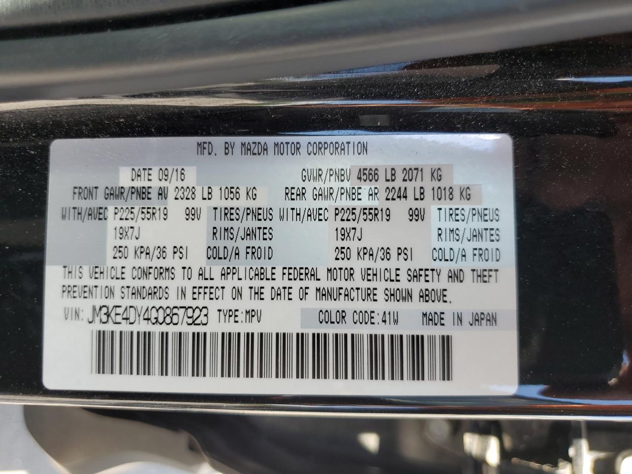JM3KE4DY4G0867923 2016 Mazda Cx-5 Gt