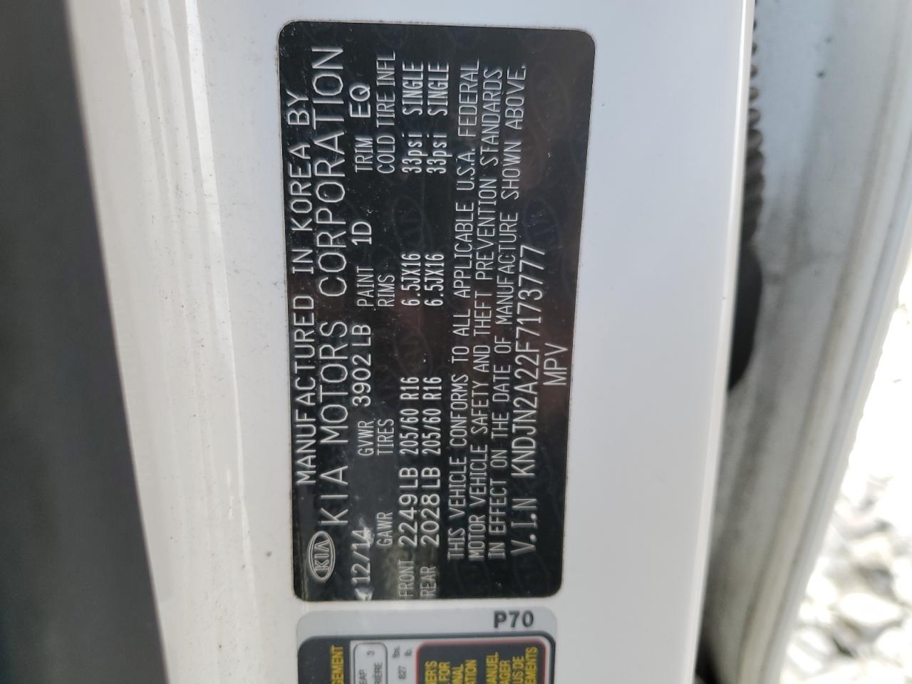 KNDJN2A22F7173777 2015 Kia Soul