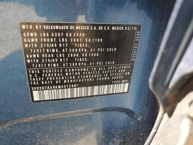 2019 VOLKSWAGEN TIGUAN SE - 3VV2B7AX4KM097289