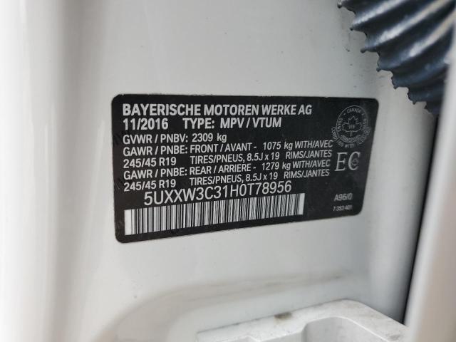 2017 BMW X4 XDRIVE2 - 5UXXW3C31H0T78956