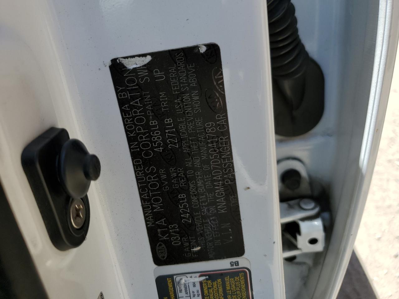 KNAGM4AD7D5041789 2013 Kia Optima Hybrid