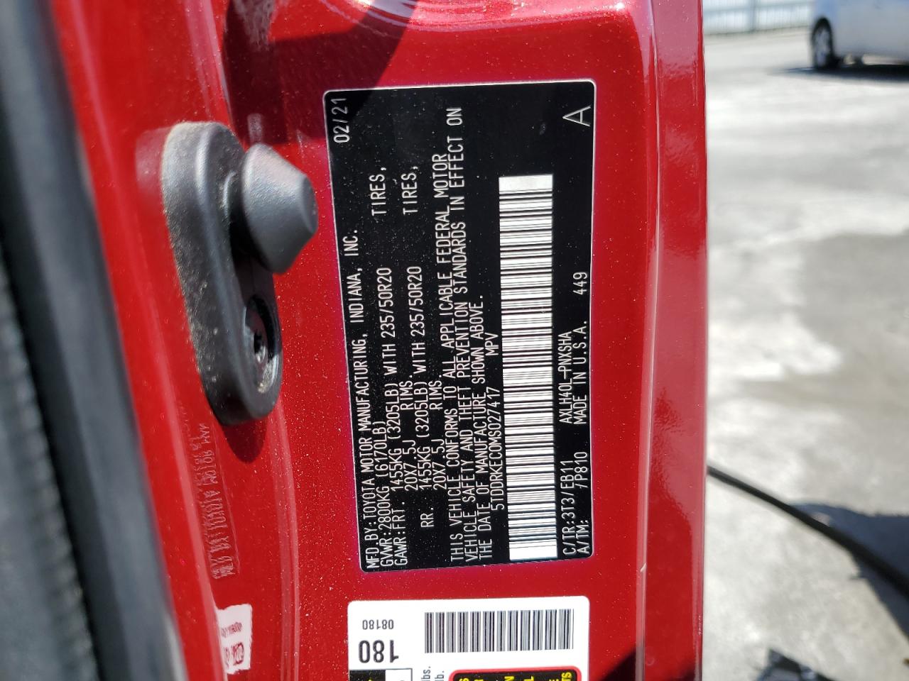 5TDDRKEC0MS027417 2021 Toyota Sienna Xse