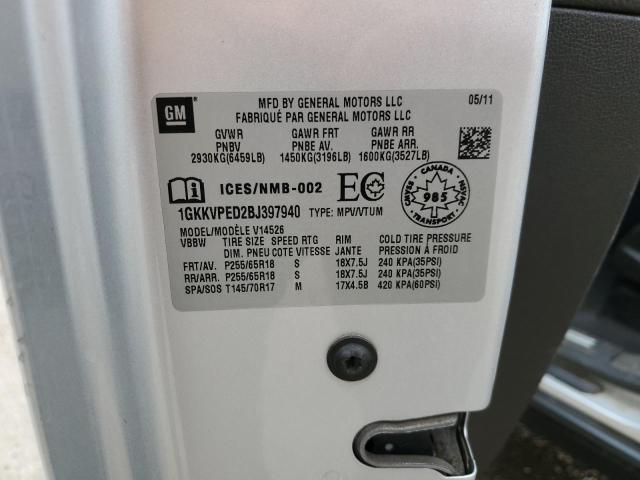 2011 GMC Acadia Sle VIN: 1GKKVPED2BJ397940 Lot: 59886944