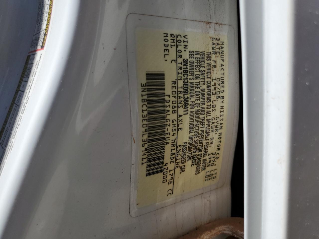 3N1BC13E09L369411 2009 Nissan Versa S