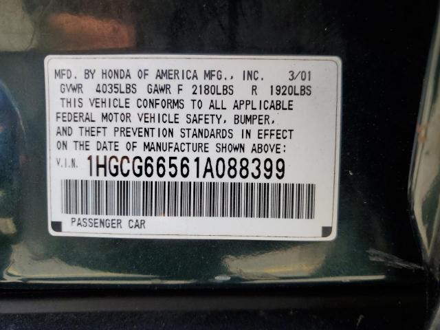 2001 Honda Accord Lx VIN: 1HGCG66561A088399 Lot: 61062494