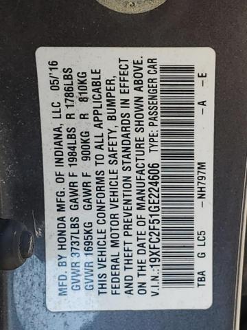 2016 HONDA CIVIC LX - 19XFC2F51GE224606