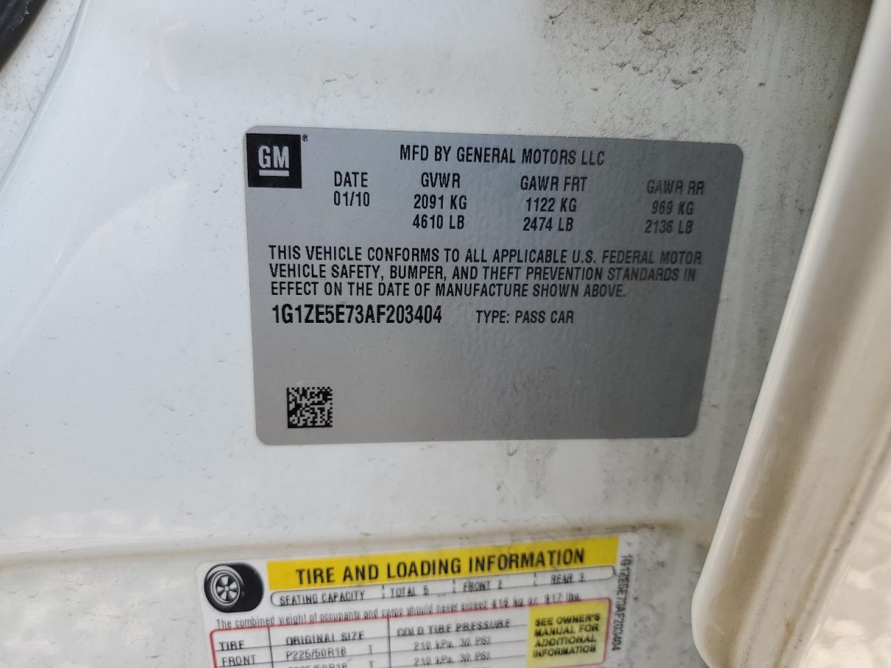 1G1ZE5E73AF203404 2010 Chevrolet Malibu Ltz