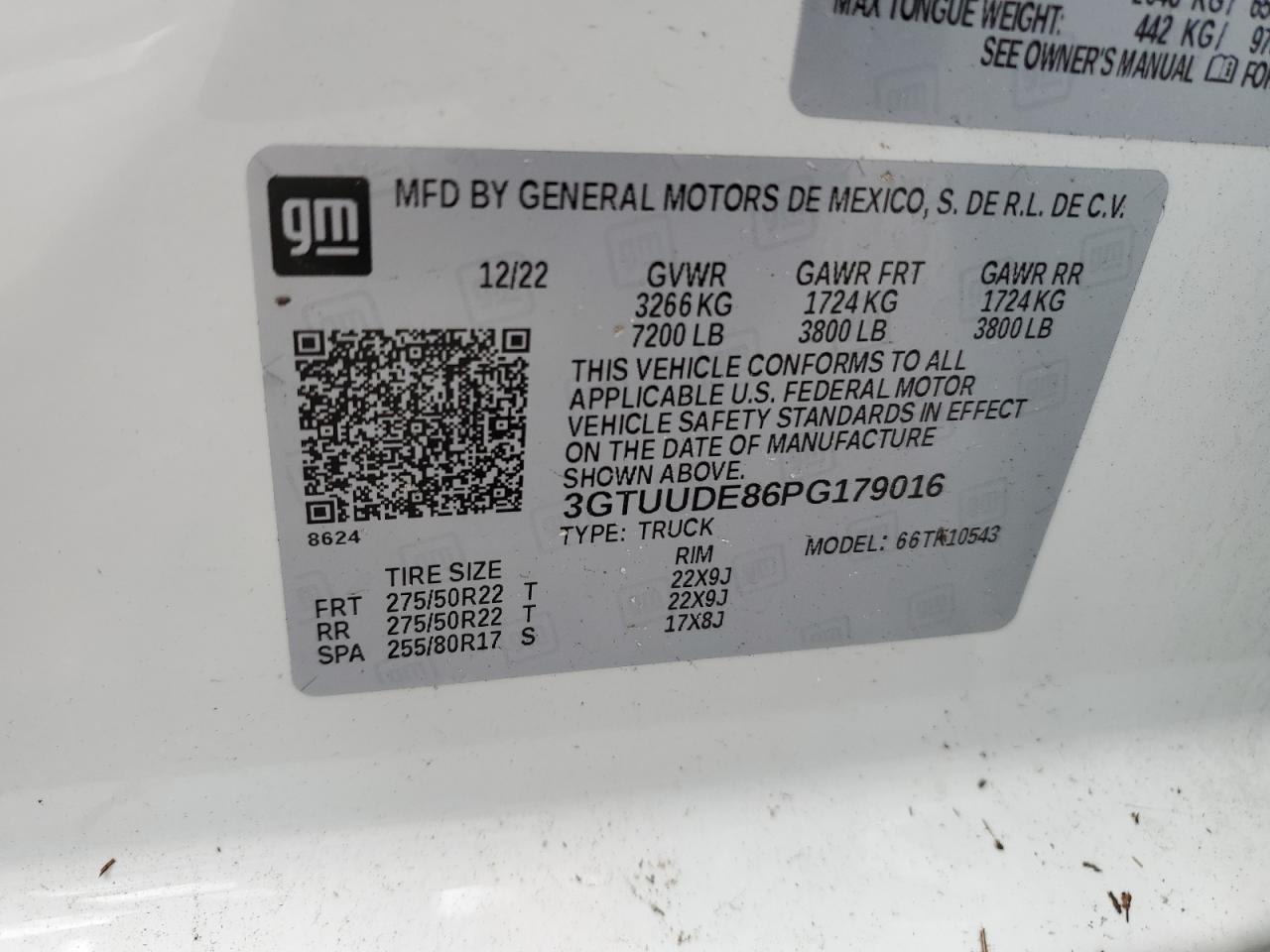 3GTUUDE86PG179016 2023 GMC Sierra K1500 Slt