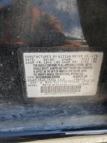 2022 Nissan Versa S VIN: 3N1CN8BV9NL832598 Lot: 61244984