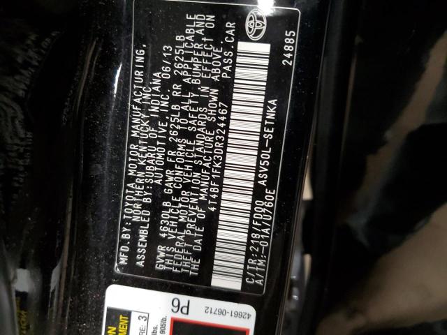 VIN 4T4BF1FK3DR324467 2013 Toyota Camry, L no.12