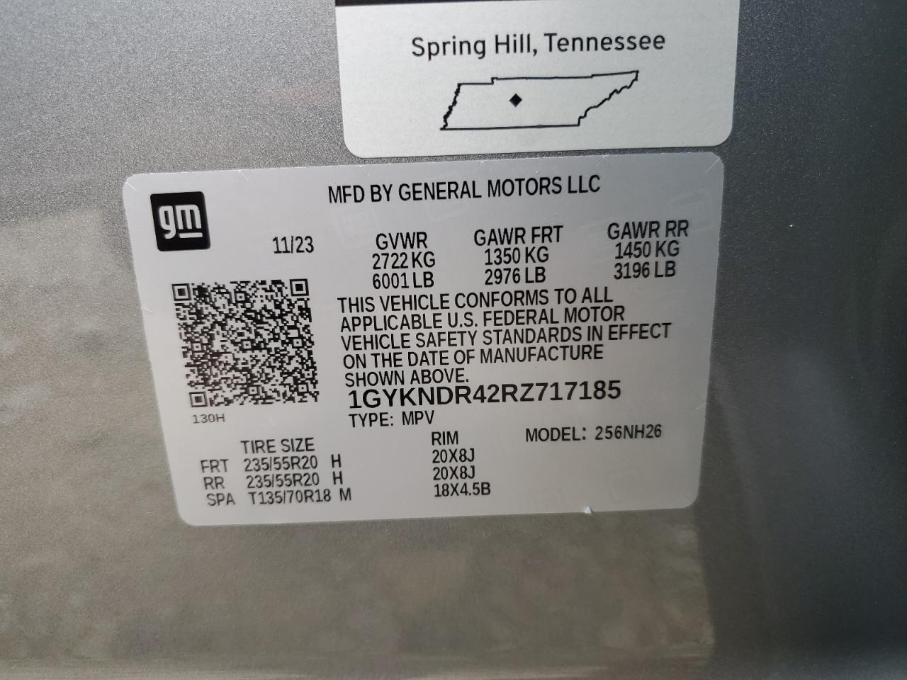 1GYKNDR42RZ717185 2024 Cadillac Xt5 Premium Luxury