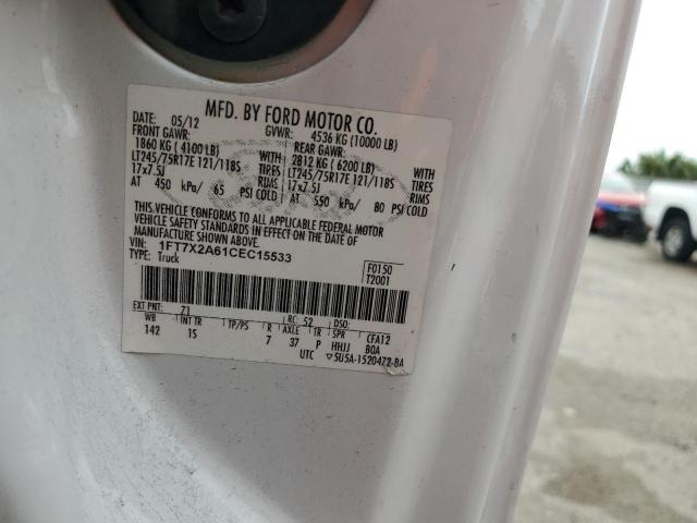 2012 Ford F250 Super Duty VIN: 1FT7X2A61CEC15533 Lot: 57883444