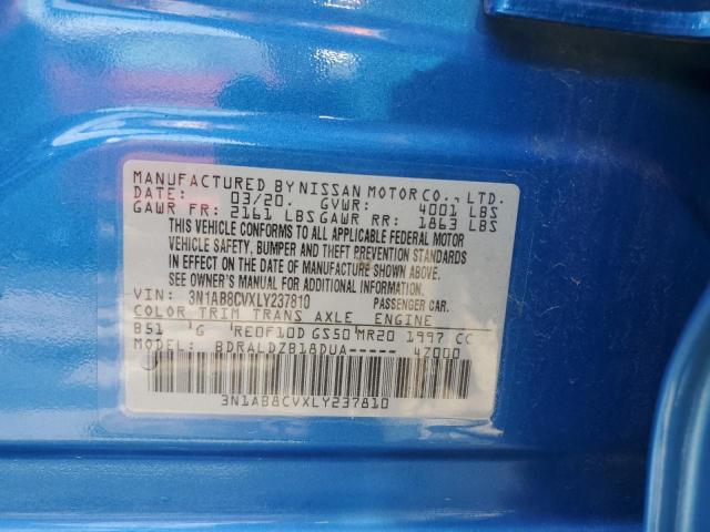 2020 Nissan Sentra Sv VIN: 3N1AB8CVXLY237810 Lot: 58990654