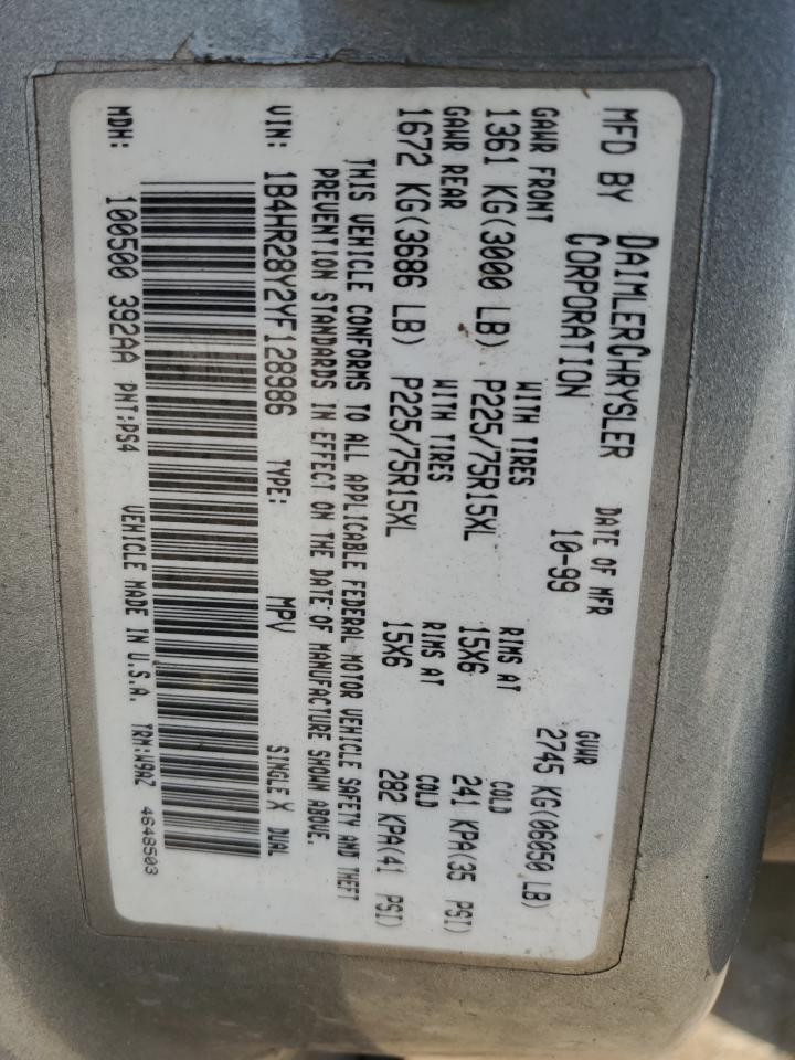 1B4HR28Y2YF128986 2000 Dodge Durango