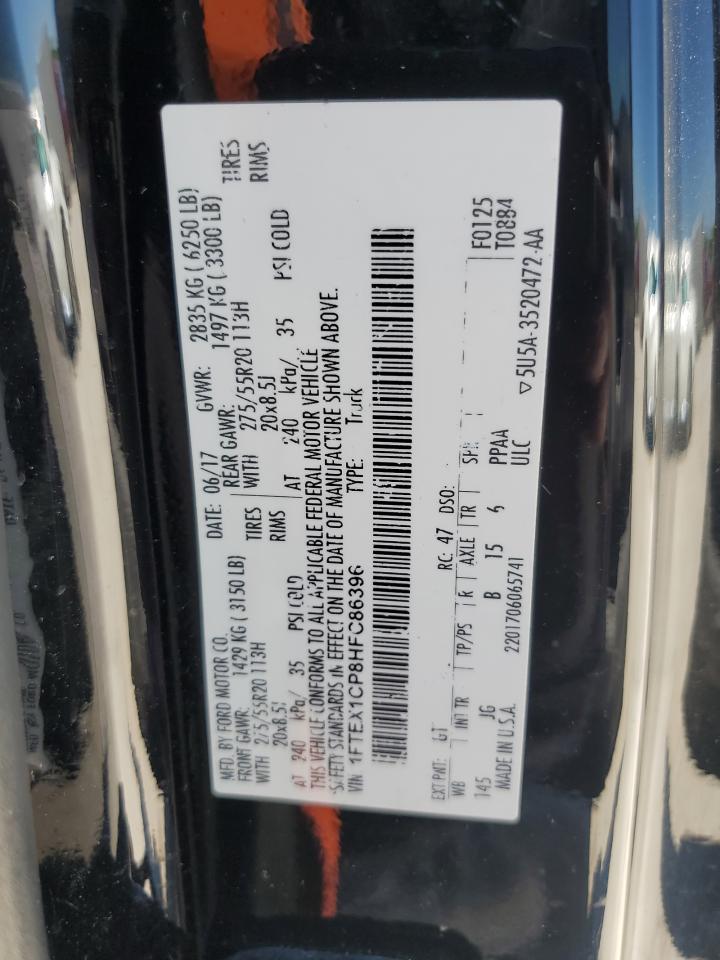 1FTEX1CP8HFC86396 2017 Ford F150 Super Cab