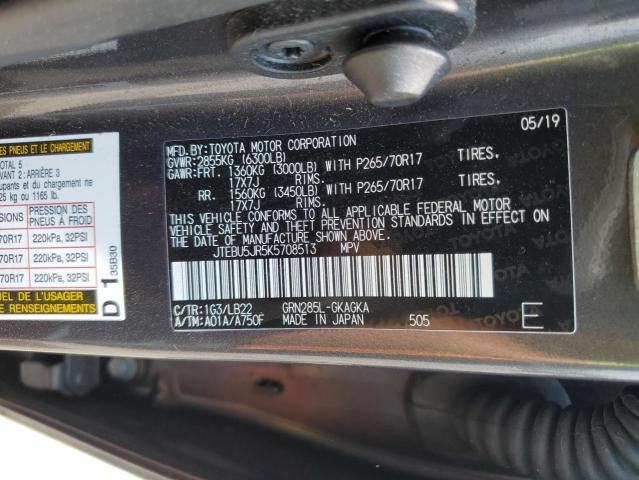 2019 Toyota 4Runner Sr5 VIN: JTEBU5JR5K5708513 Lot: 59746814