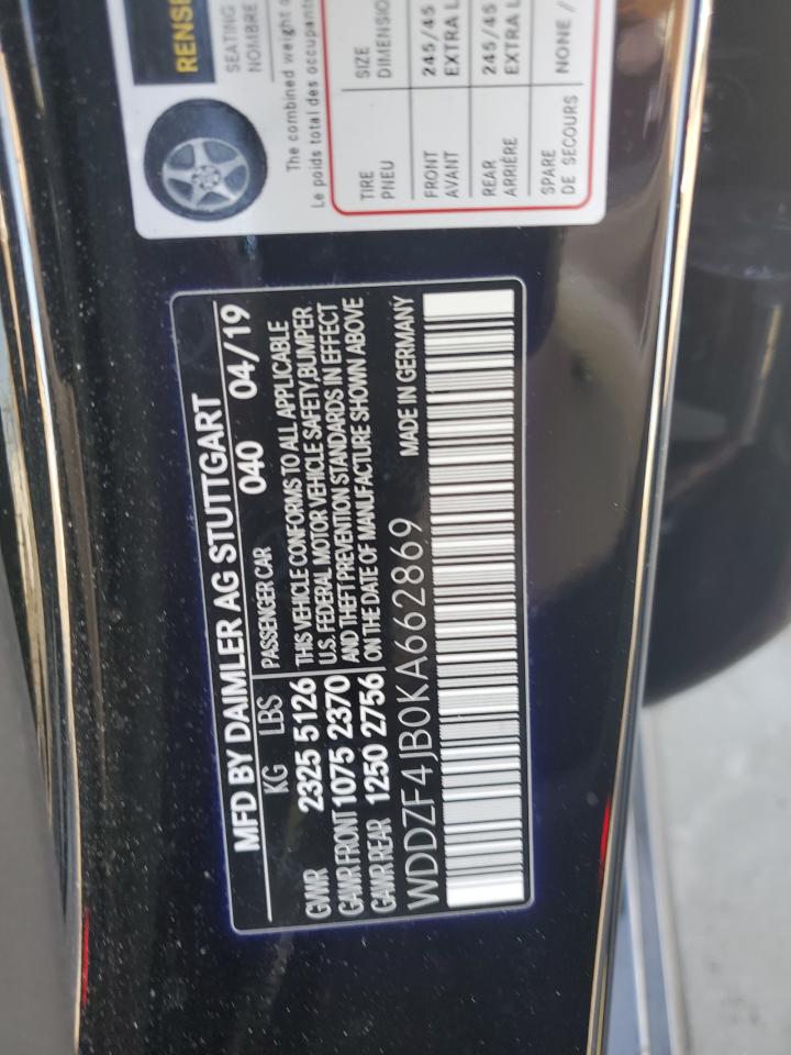 WDDZF4JB0KA662869 2019 Mercedes-Benz E 300