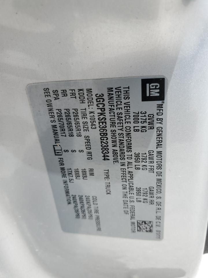 3GCPKSE36BG238344 2011 Chevrolet Silverado K1500 Lt