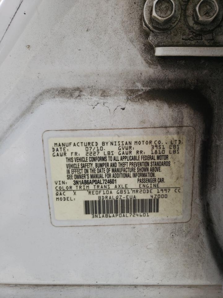 3N1AB6AP0AL724601 2010 Nissan Sentra 2.0