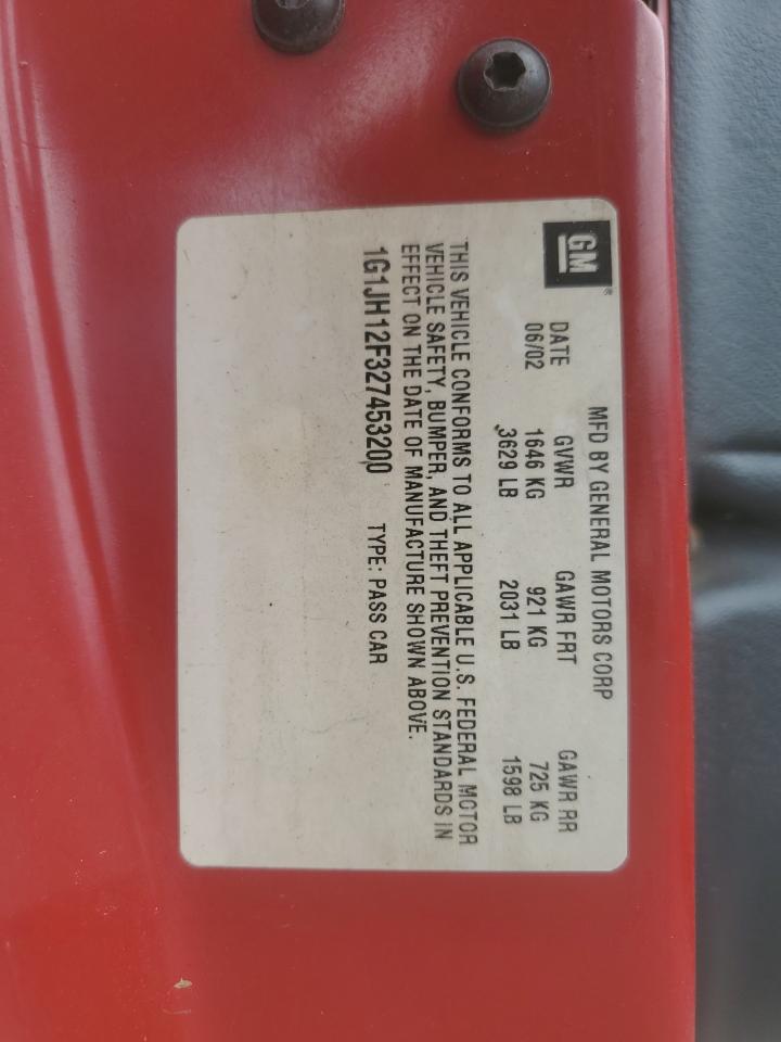 1G1JH12F327453200 2002 Chevrolet Cavalier Ls Sport