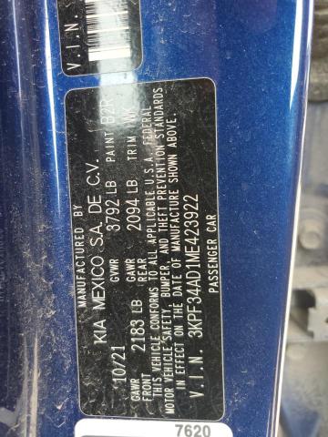 2021 KIA FORTE GT L - 3KPF34AD1ME423922