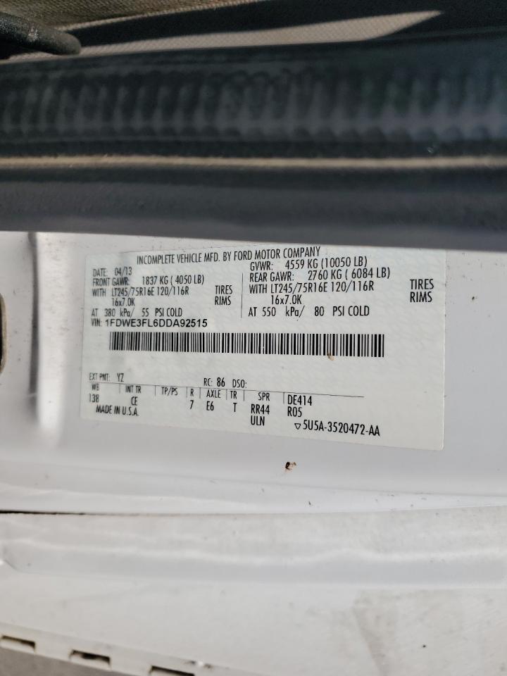 1FDWE3FL6DDA92515 2013 Ford Econoline E350 Super Duty Cutaway Van