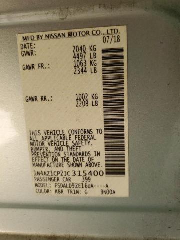 2018 NISSAN LEAF 1N4AZ1CP2JC315400