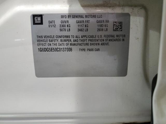 2012 Cadillac Cts Luxury Collection VIN: 1G6DG5E50C0137008 Lot: 57383044