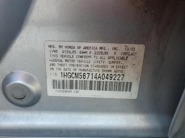 2004 Honda Accord Ex VIN: 1HGCM56714A049227 Lot: 60128734