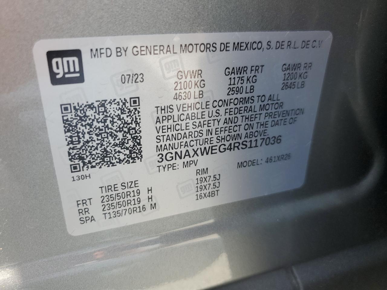 3GNAXWEG4RS117036 CHEVROLET EQUINOX 2024