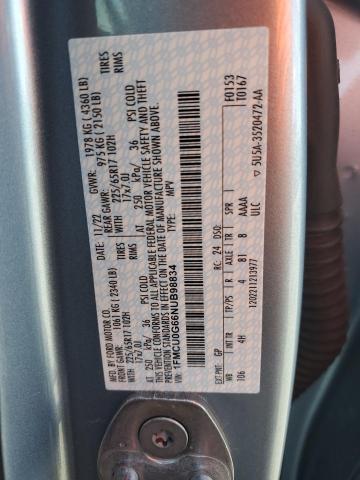 2022 Ford Escape Se VIN: 1FMCU0G66NUB98834 Lot: 57520314