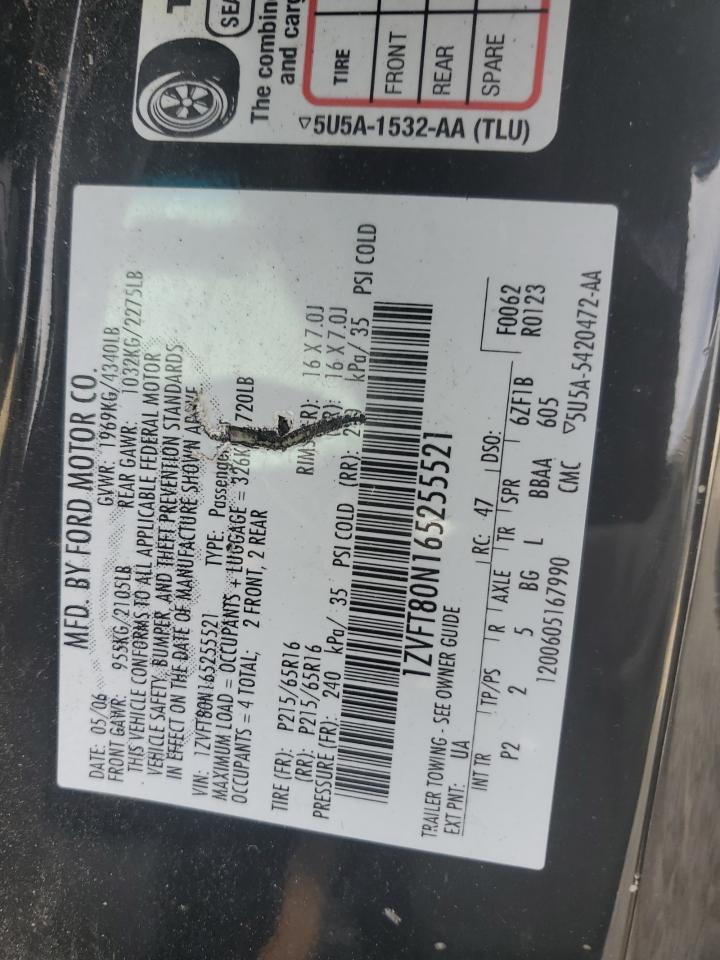 1ZVFT80N165255521 2006 Ford Mustang