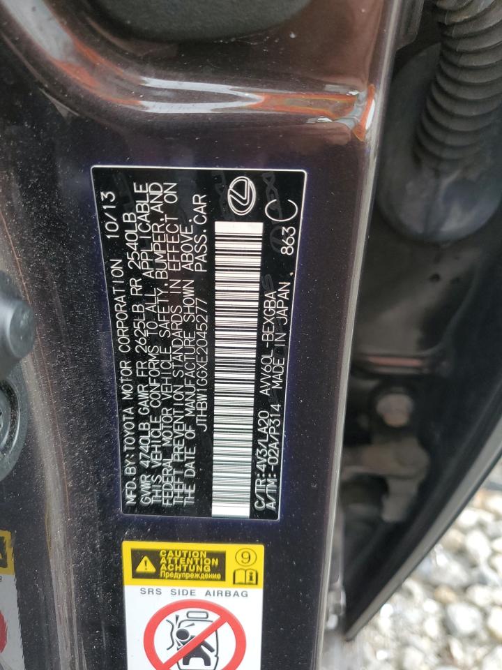 JTHBW1GGXE2045277 2014 Lexus Es 300H