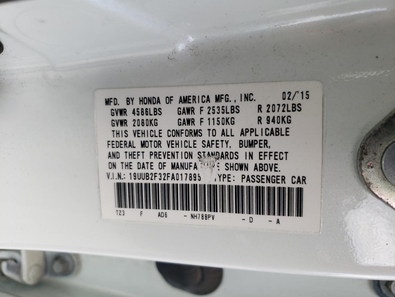 19UUB2F32FA017895 2015 Acura Tlx