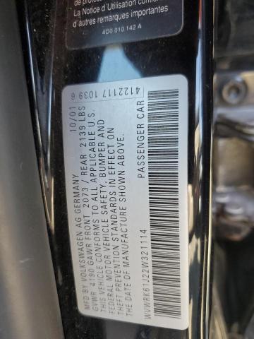 2002 Volkswagen Jetta Gl VIN: WVWRK61J22W321114 Lot: 57420034