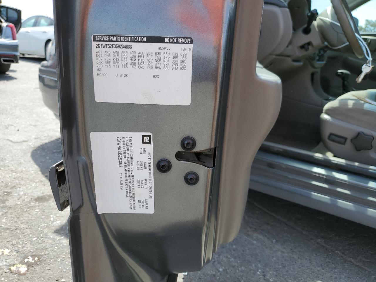 2G1WF52E359234833 2005 Chevrolet Impala