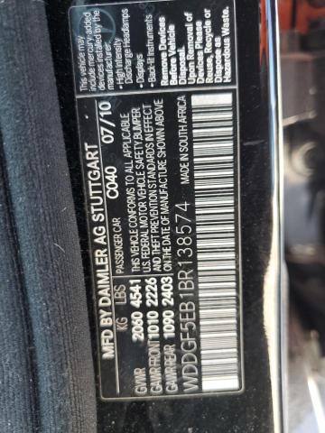 2011 Mercedes-Benz C 300 VIN: WDDGF5EB1BR138574 Lot: 58252494