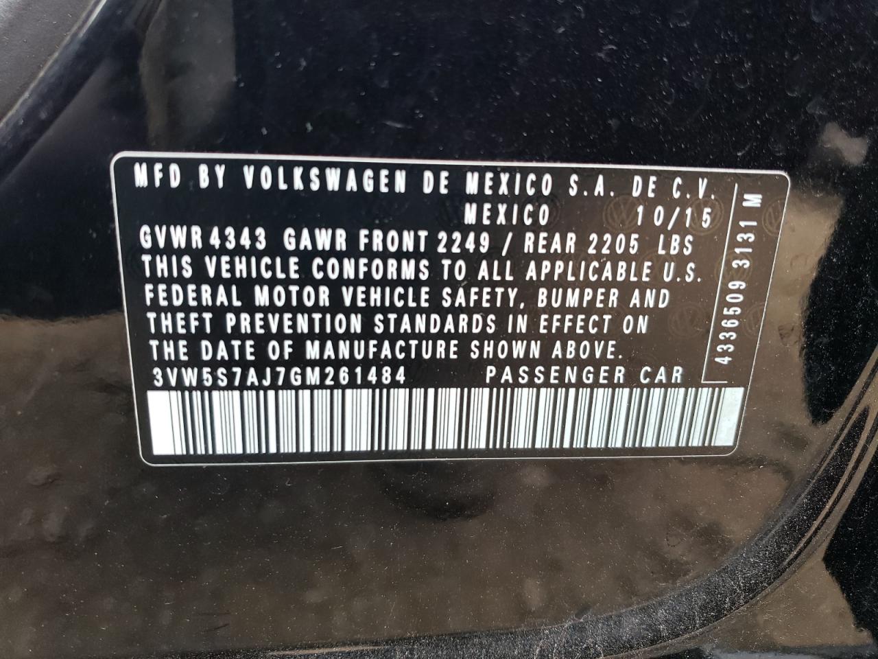 3VW5S7AJ7GM261484 2016 Volkswagen Jetta Gli