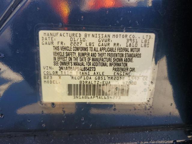 2010 Nissan Sentra 2.0 VIN: 3N1AB6AP9AL654273 Lot: 58293594