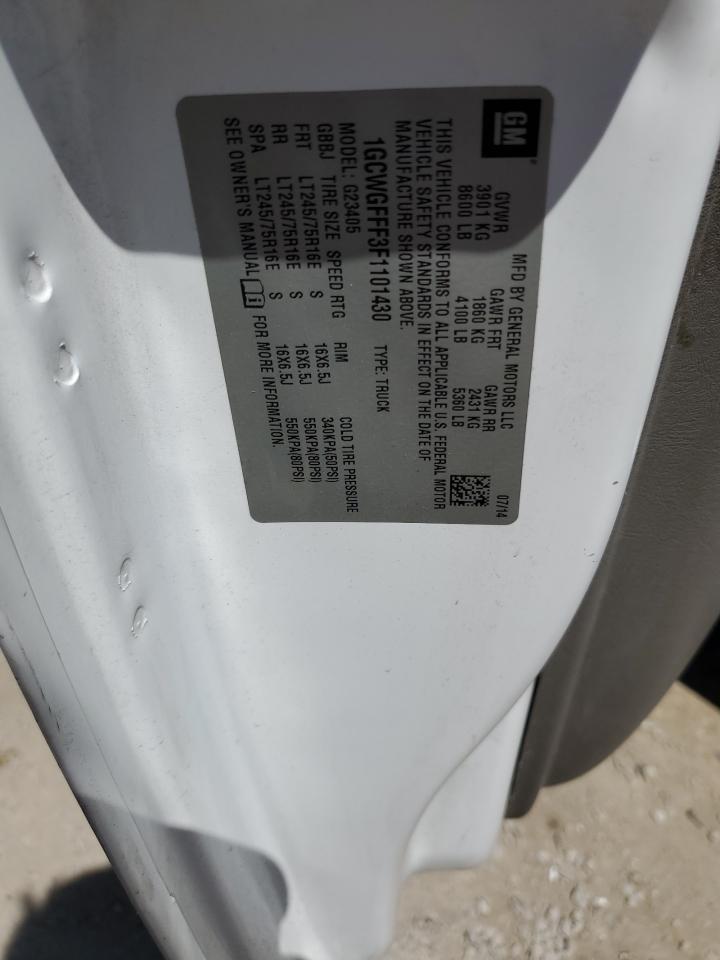 1GCWGFFF3F1101430 2015 Chevrolet Express G2500