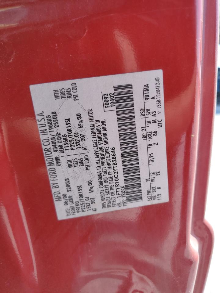 1FTYR10C2YTB28646 2000 Ford Ranger