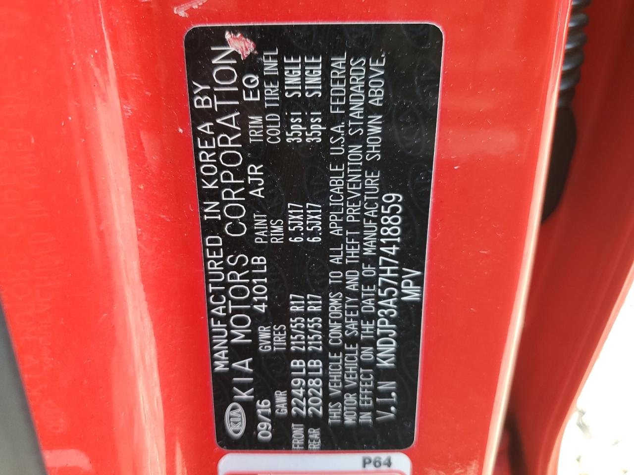 KNDJP3A57H7418859 2017 Kia Soul +