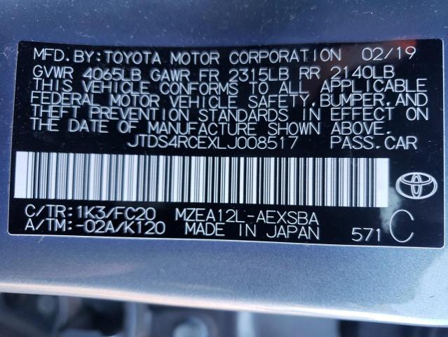 2020 Toyota Corolla Se VIN: JTDS4RCEXLJ008517 Lot: 58128914