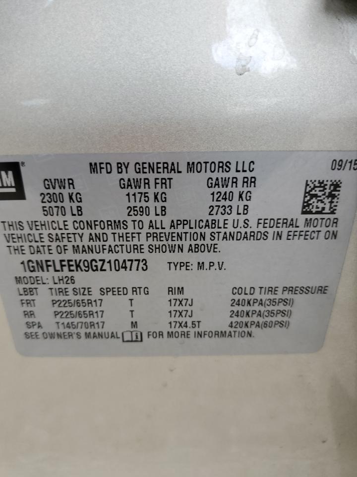 1GNFLFEK9GZ104773 CHEVROLET EQUINOX 2016