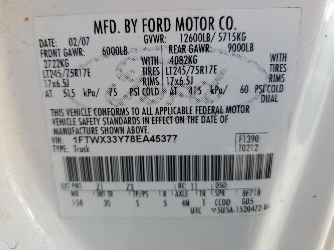 Lot #2589500862 2008 FORD F350 SUPER